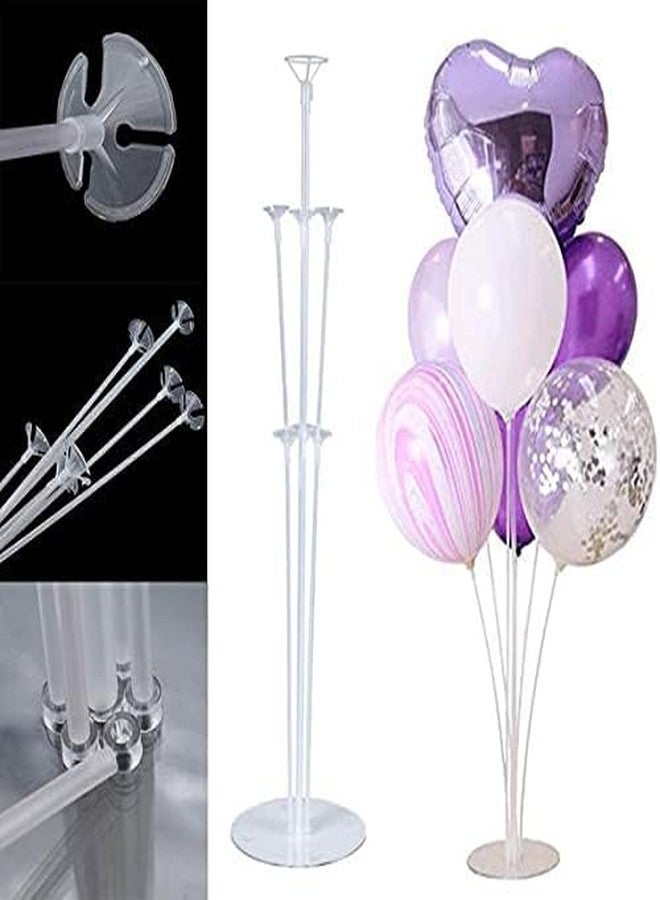 3A Featuretail Re-usable Balloon Stand, Set of Clear Table Desktop Balloon Stand for Birthday | Wedding Anniversary Decorations (2 Set Balloon Stand) - Image 3